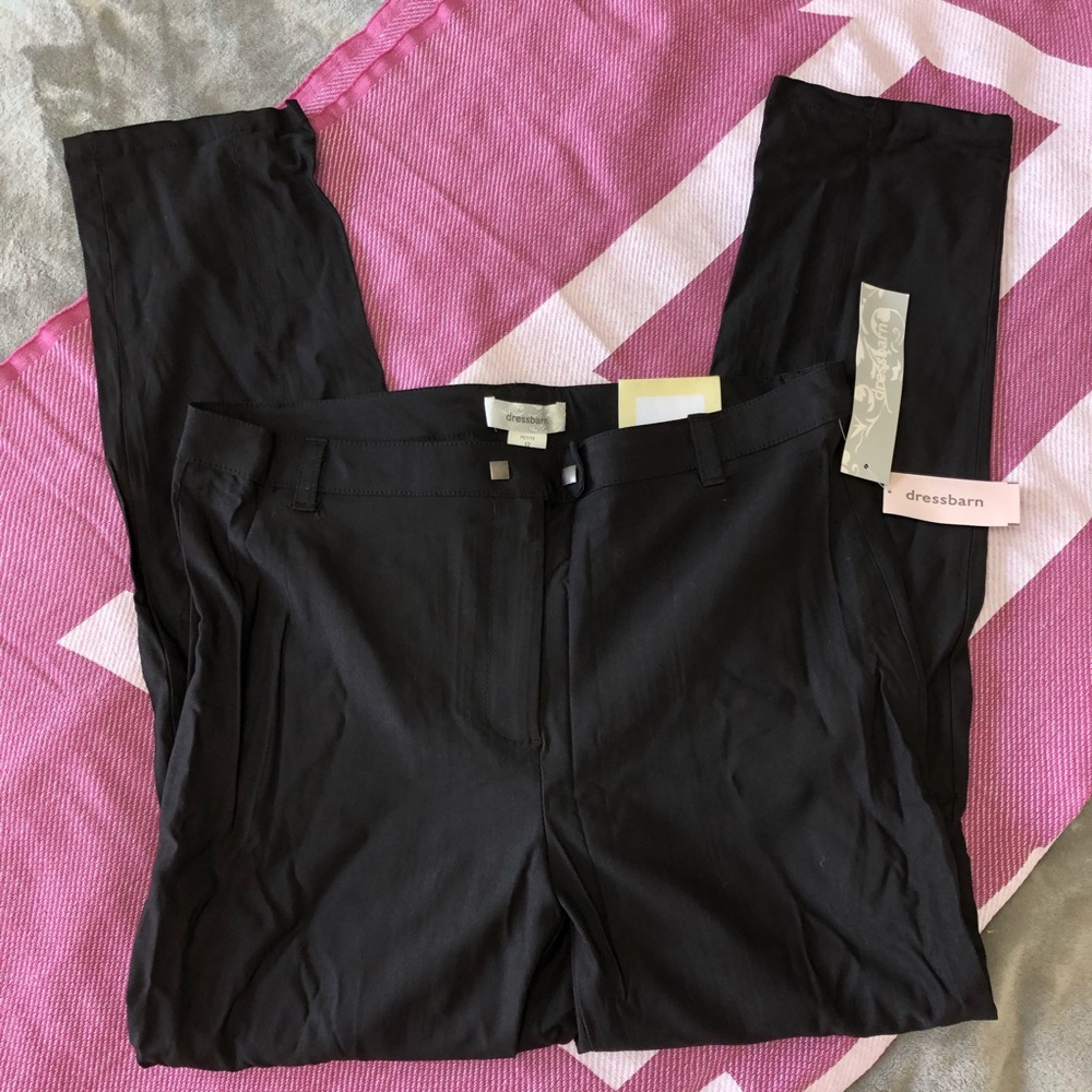 Dress Barn size 12 petite slim leg black pants